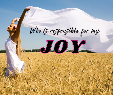 Blue Tan Photo Girl in a Field Chose Joy Quote Facebook Post